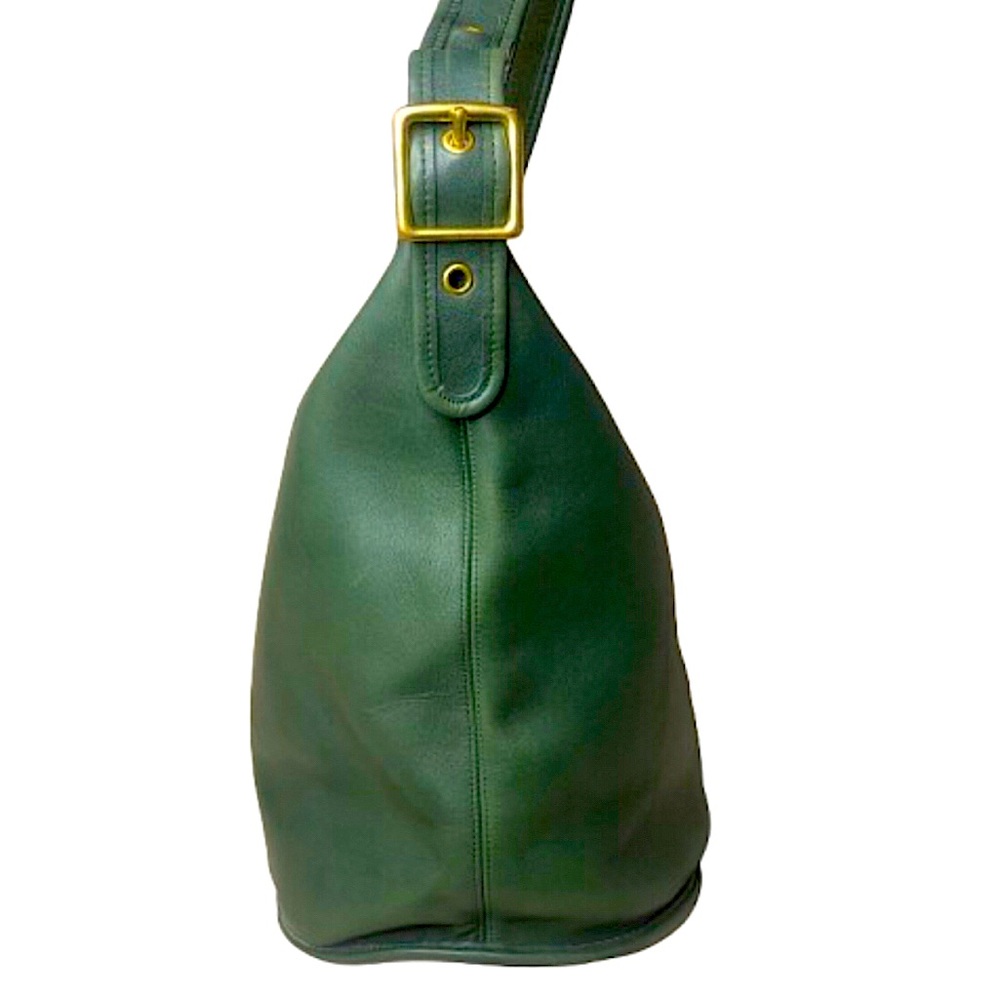 COACH Vintage Dark Green Leather Duffle Sac XL Crossbody Bag 9085 - Picture 6 of 17